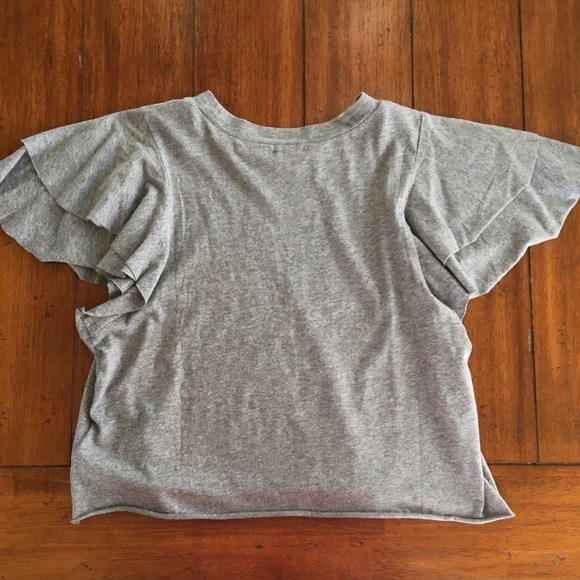 NWOT Ruffled Crop Tee - Picture 3 of 3